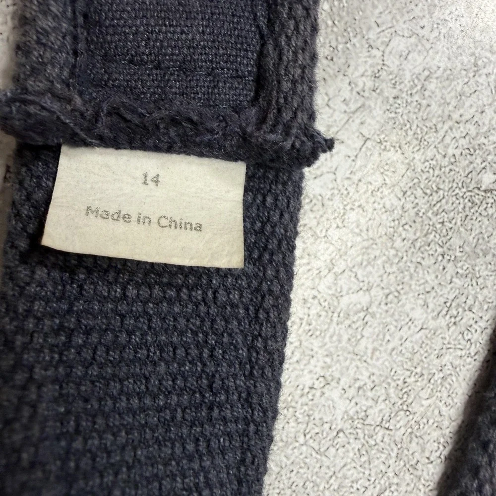 Abercrombie Belt Mens Blue Canvas Webbed Moose Embroidered D Ring Buckle